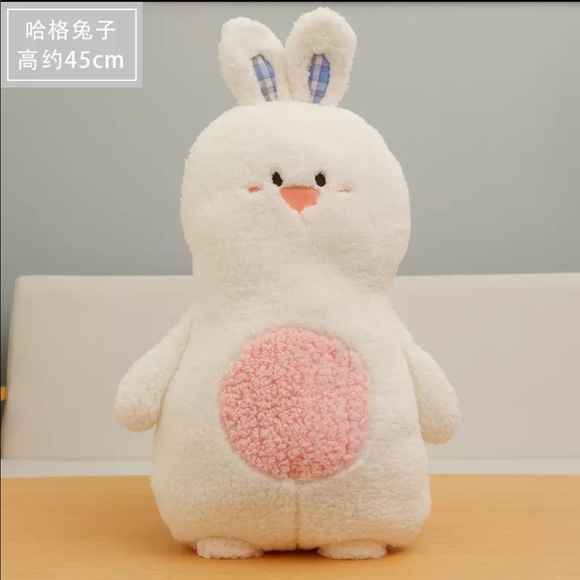 Plush doll bunny rabbit ears pillow cute cotton white adults kids home decor fun - Picture 2 of 5